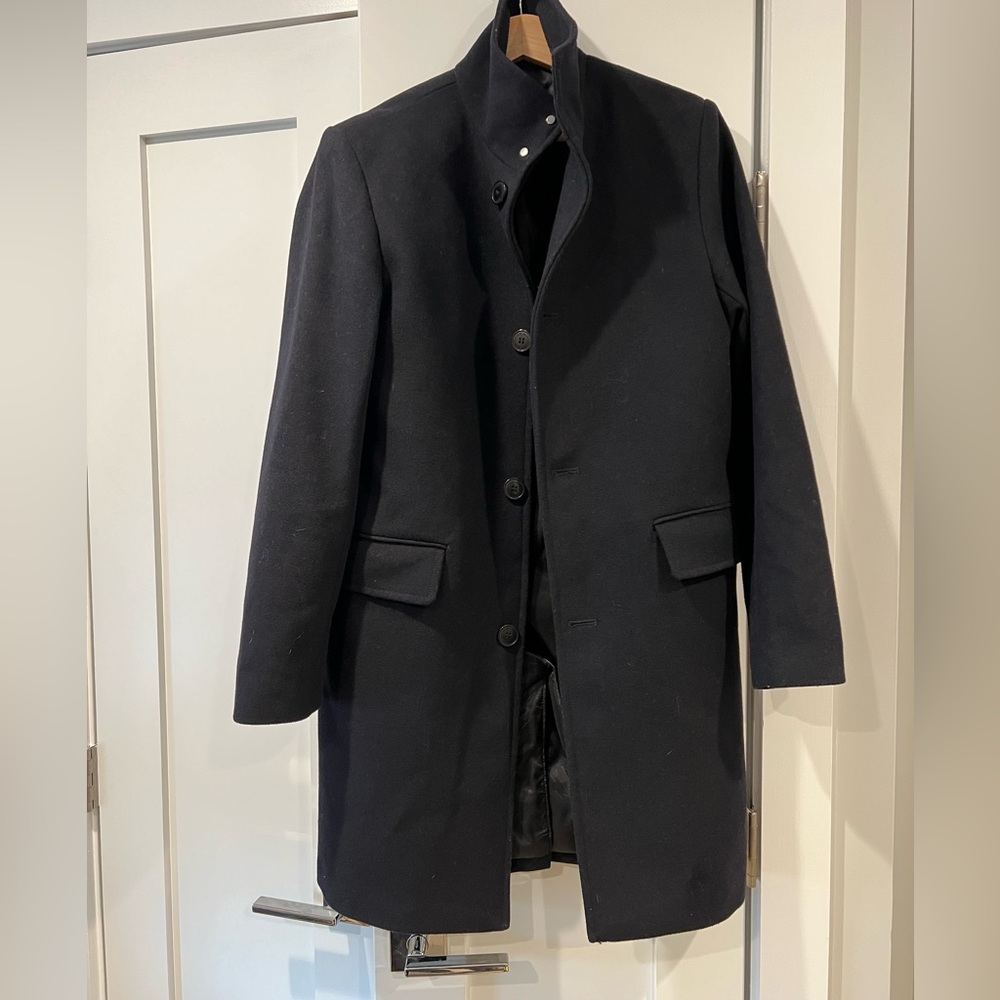 H&M funnel collar wool blend topcoat